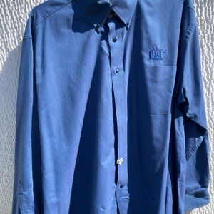 Blue Caterpillar button down work shirt XL